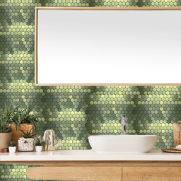Pastilha Adesiva Aluminio Decoração Banheiro Colmeia Dourada - 5