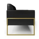 Ver imagem 4 de Sofá Namoradeira Base Industrial Alta Dourado Marisa Corano Preto D03 - D’Rossi
