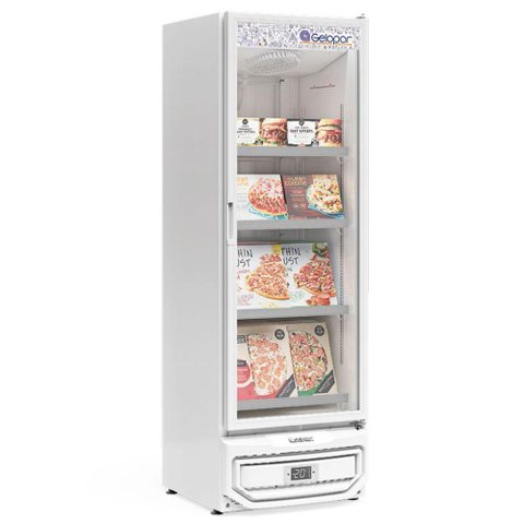 Freezer Expositor Vertical 1 Porta de Vidro Gcvc45 Gelopar Expositor 445 Litros Branco 220v
