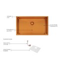 Ver imagem 2 de Cuba Quadrum 70 X 40 Cm Gold Tramontina + Torneira + Dosador