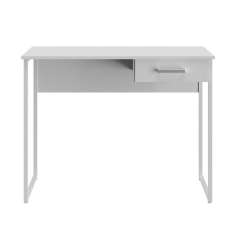 Mesa Escritório Secretária Estilo Industrial 100cms Largura Mesa Chamber - Branco