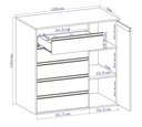 Ver imagem 3 de Cômoda 5 Gavetas 1 Porta Multiuso Mdf Select Belmax:freijó/off White