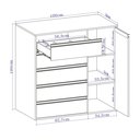 Ver imagem 3 de Cômoda 5 Gavetas 1 Porta Multiuso Mdf Select Belmax:freijó/off White