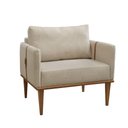 Ver imagem 5 de Poltrona Milla Luxo Madeira Maciça Castellar Móbile Linho Bege Claro Linho Bege Claro