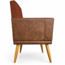 Ver mais imagens de Poltrona Decorativa Lis para Sala Quarto Recepção Suede Corino Assento Confortável Pé Palito