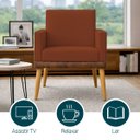 Ver imagem 3 de Poltrona Decorativa Lis para Sala Quarto Recepção Suede Corino Assento Confortável Pé Palito