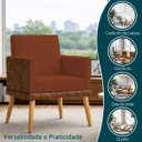 Ver imagem 4 de Poltrona Decorativa Lis para Sala Quarto Recepção Suede Corino Assento Confortável Pé Palito