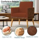 Ver imagem 2 de Poltrona Decorativa Lis para Sala Quarto Recepção Suede Corino Assento Confortável Pé Palito
