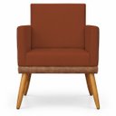Ver imagem 6 de Poltrona Decorativa Lis para Sala Quarto Recepção Suede Corino Assento Confortável Pé Palito