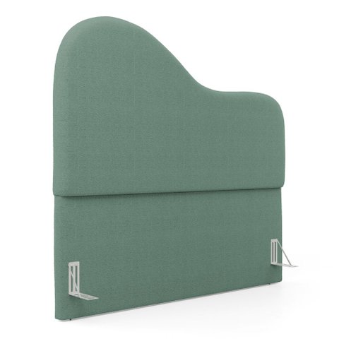 Cabeceira Orgânica Cama Box Casal Padrão Sea 140cm com Frame Bouclé Verde Menta - Desk Design