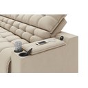 Ver imagem 3 de Sofá Connect Premium 2,30m Assento Retrátil/reclinável com Porta Copos e Entrada Usb Suede Capuccino