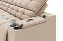 Ver imagem 3 de Sofá Connect Premium 2,30m Assento Retrátil e Reclinável com Porta Copos e Entrada USB Suede Capuccino