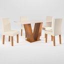 Ver imagem 2 de Mesa de Jantar 4 Lugares Felicity Venus Seda/Blonde/Nude - Viero Móveis