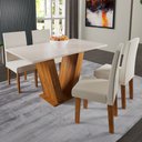 Ver imagem 1 de Mesa de Jantar 4 Lugares Felicity Venus Seda/Blonde/Nude - Viero Móveis