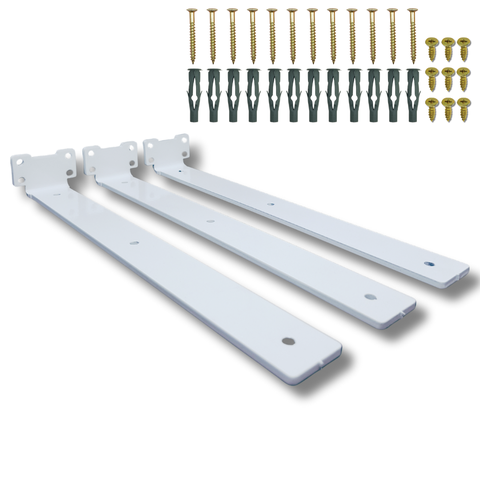 Kit 3 Suportes de Parede para Prateleira 35cm Design Moderno Invisível Mão Francesa Branco