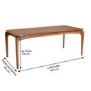 Ver imagem 3 de Mesa de Jantar 6 Lugares Pés em Madeira Maciça Tampo Laminado Califórnia Marrom/Mel