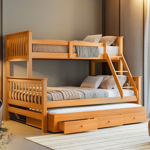 Treliche com Cama Casal e Aux Solteiro C/ Gavetas Woodstore