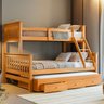 Treliche com Cama Casal e Aux Solteiro C/ Gavetas Woodstore - 1