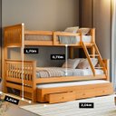 Ver imagem 2 de Treliche com Cama Casal e Aux Solteiro C/ Gavetas Woodstore
