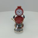 Ver imagem 7 de Relógio Decorativo de Metal Vermelho 21x14x17cm Parede Mesa Decoração Sala