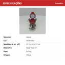 Ver imagem 2 de Relógio Decorativo de Metal Vermelho 21x14x17cm Parede Mesa Decoração Sala