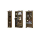 Ver imagem 3 de Quarto Home Office com Guarda Roupas e Bancada de Estudos Genebra Avelã/Grey Sky Espresso Móveis