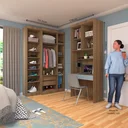 Ver imagem 2 de Quarto Home Office com Guarda Roupas e Bancada de Estudos Genebra Avelã/Grey Sky Espresso Móveis