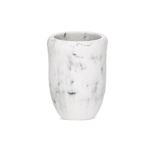 Copo Porta Escova de Dentes em Poliresina Branco 12cm 20793 Mart