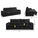 Ver imagem 2 de Sofá Retrátil e Reclinável 3 Lugares 2,10m com Molas Mirela Suede Adonai Estofados