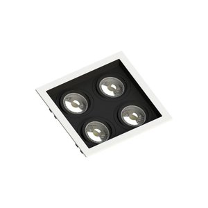Spot Embutir Recuado Save Energy 4 Lâmpadas Mr16 Gu10 Bivolt Branco-preto