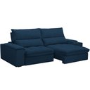 Ver imagem 5 de Sofá Retrátil Reclinável para Sala de Estar Living 230cm Nápoles F04 Veludo Azul - Lyam Decor