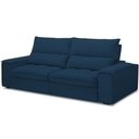 Ver imagem 1 de Sofá Retrátil Reclinável para Sala de Estar Living 230cm Nápoles F04 Veludo Azul - Lyam Decor