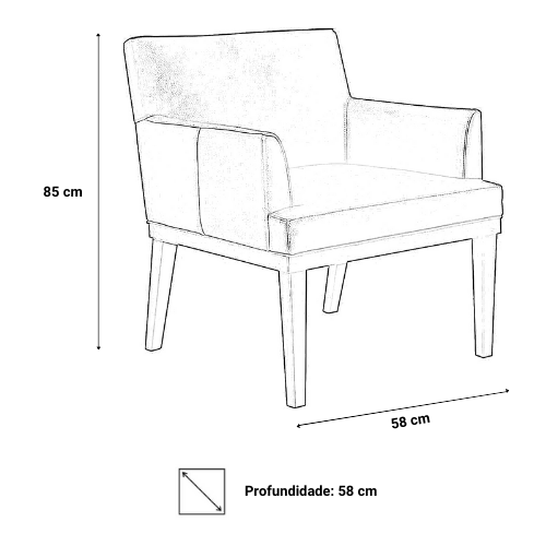 Kit 2 Poltronas Decorativa Vitória Couro Bege Pés Madeira Ms Decor - 4