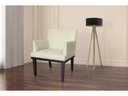 Ver imagem 3 de Kit 2 Poltronas Decorativa Vitória Couro Bege Pés Madeira Ms Decor