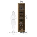 Ver imagem 3 de Guarda Roupa Sapateira Modulado 1 Porta 50cm Veneza Luciane Móveis