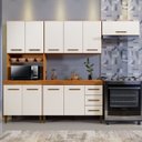 Ver imagem 1 de Cozinha Modulada 10 Portas 3 Gavetas Atenas Kaiki Móveis:nature/off