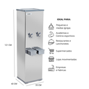 Ver imagem 6 de Bebedouro de Agua Industrial Coluna Filtro Inox com Agua Gelada 25 Litros Libell Torneira Lic025 220