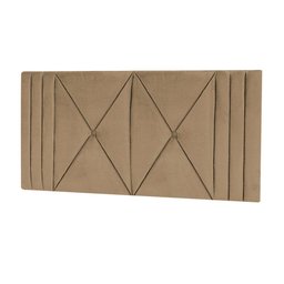 Cabeceira Estofada Casal 1,40cm Bege Sued Tóquio Quarto Decoração Lisa - 1