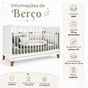 Ver imagem 3 de Berço Magia Padrão Bebê MDP Pés Madeira Estrado 3 Alturas para Colchão 130x60 - Branco