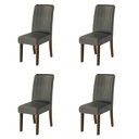 Ver imagem 1 de Conjunto com 4 Cadeiras Estofada Sala de Jantar Grécia Cedro / Mascavo Dobuê