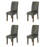Conjunto com 4 Cadeiras Estofada Sala de Jantar Grécia Cedro / Mascavo Dobuê - 1