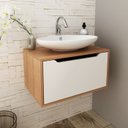 Ver imagem 6 de Balcao Gabinete 60 Cm 1 Porta Basculante Bn3646 Amendoa Branco Tecno Mobili