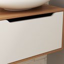 Ver imagem 5 de Balcao Gabinete 60 Cm 1 Porta Basculante Bn3646 Amendoa Branco Tecno Mobili