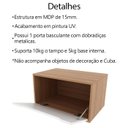 Ver imagem 3 de Balcao Gabinete 60 Cm 1 Porta Basculante Bn3646 Amendoa Branco Tecno Mobili