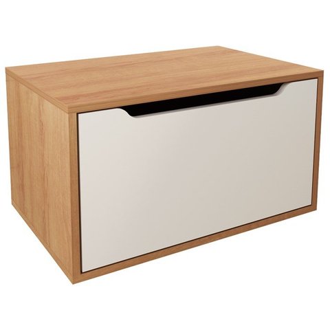 Balcao Gabinete 60 Cm 1 Porta Basculante Bn3646 Amendoa Branco Tecno Mobili