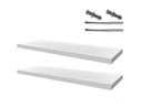 Ver imagem 1 de Kit 02 Prateleiras em Mdf 15mm Branco 20x70cm com Suporte Fixação