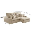 Ver imagem 3 de Sofá com Chaise A303 3 Lugares Retrátil e Reclinável 250cm Bege Claro Linho