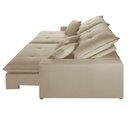 Ver imagem 4 de Sofá com Chaise A303 3 Lugares Retrátil e Reclinável 250cm Bege Claro Linho