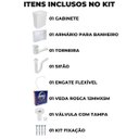 Ver imagem 4 de Gabinete 2 Portas Suspenso Para Banheiro Com Lavatório + Armário + Torneira + Engate + Veda Rosca