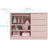 Conjunto Quarto Infantil Pérola com Guarda Roupa 3 Portas 4 Gavetas e Cômoda Rosê - Phoenix Baby - 4